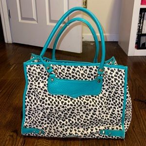 Well loved animal print Rebecca Minkoff tote
